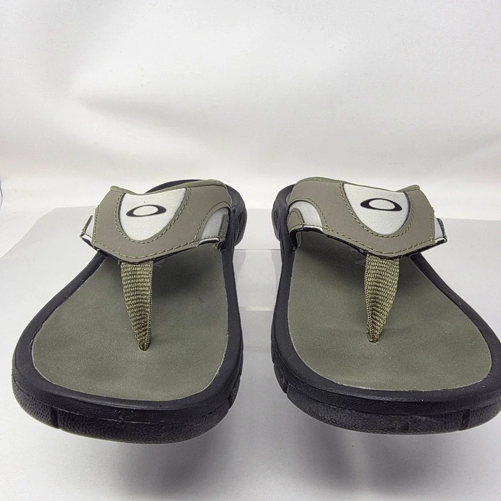 Oakley Operative 2.0 Sandals Mens 9 Flip Flops Olive Green Gray FOF100418 EX